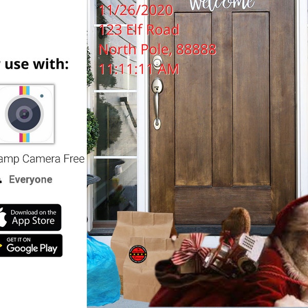 Lieferung Fahrer Wasserzeichen für Zeitstempel Kamera App, sofortiger digitaler Download, Weihnachten Urlaub Dankeschön