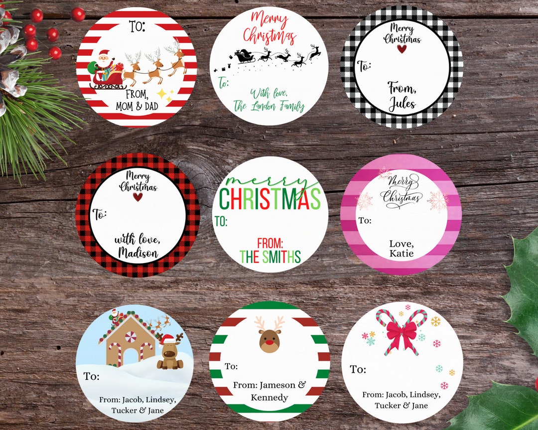 Christmas Gift Labels, Personalized Stickers for Gifts, Christmas to