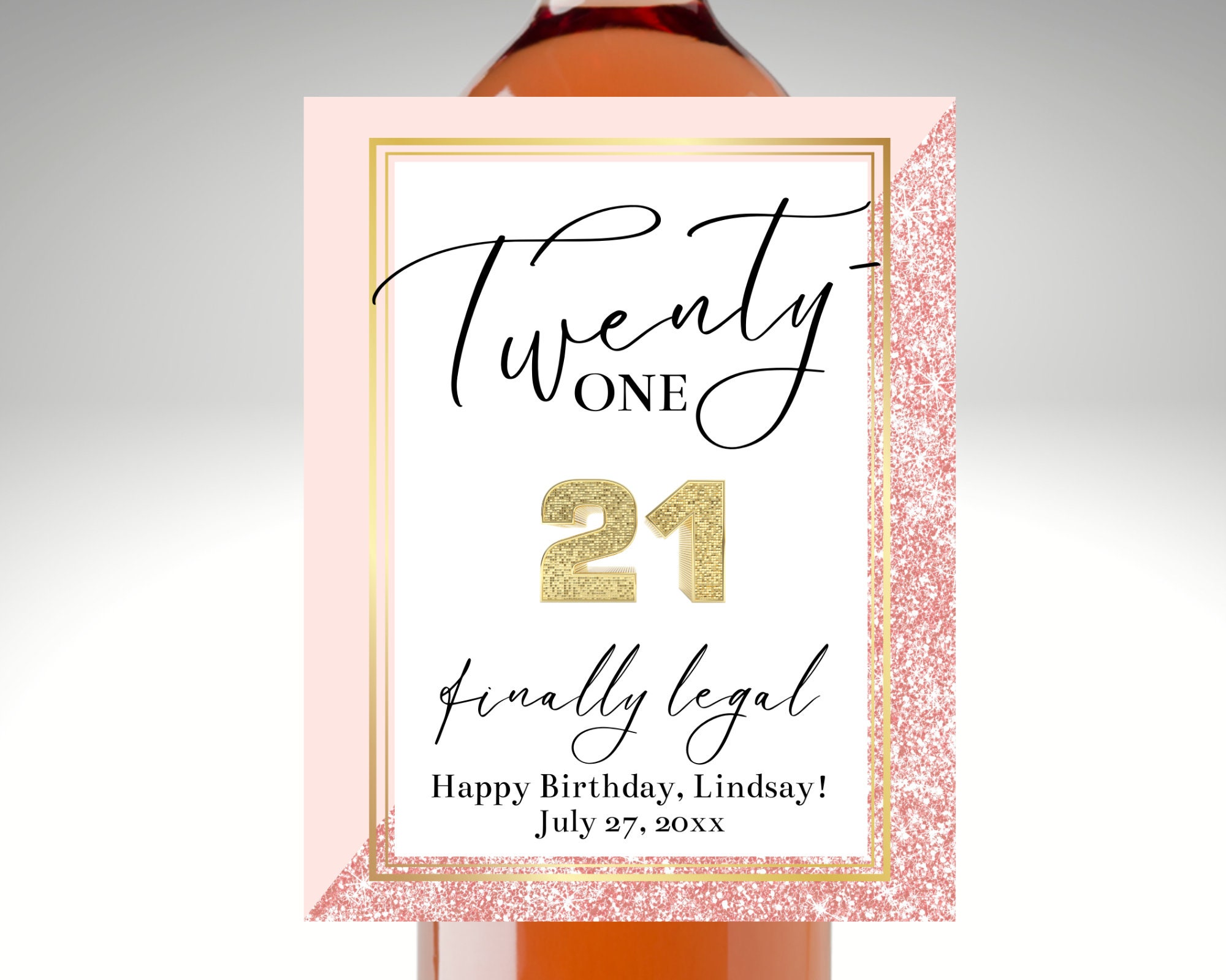Custom Wine Label 21st Birthday Bottle Label Finally Legal - Etsy