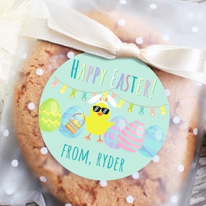 Easter Stickers for Kids, Easter Favor Labels, Easter Basket Gift Tag Stickers, Classroom Easter Party Sticker Sheet for Students