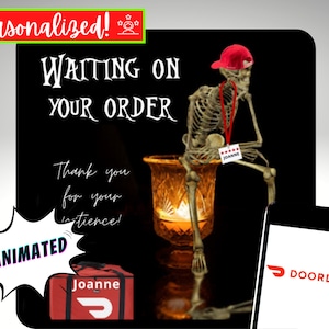 DoorDash Halloween Animated Rating Text for Delivery Drivers, Personalized Digital Download