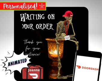 DoorDash Halloween Animated Rating Text for Delivery Drivers, Personalized Digital Download