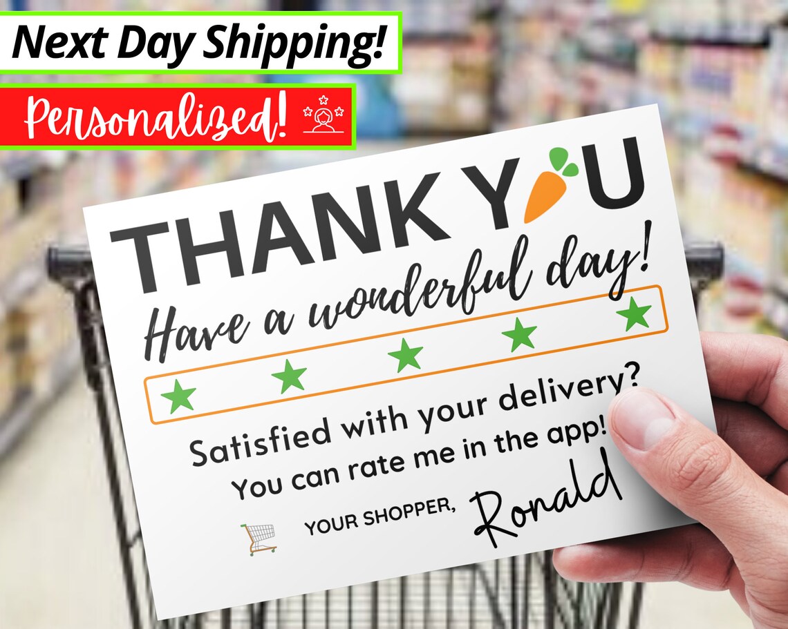 Instacart Personalized Thank You Cards 50/100count 6 Etsy