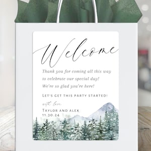 Mountain Wedding Welcome Bag Stickers, Hotel Bag Stickers Bulk, Colorado Welcome Gift Bag Labels, Welcome Bag Tag, Guest Thank You Coming
