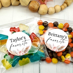 His and Her Favorites Stickers, Wedding Favor Labels, Hotel Welcome Bag Items, Pink Roses Wedding Stickers, His Her Our Favorite Labels