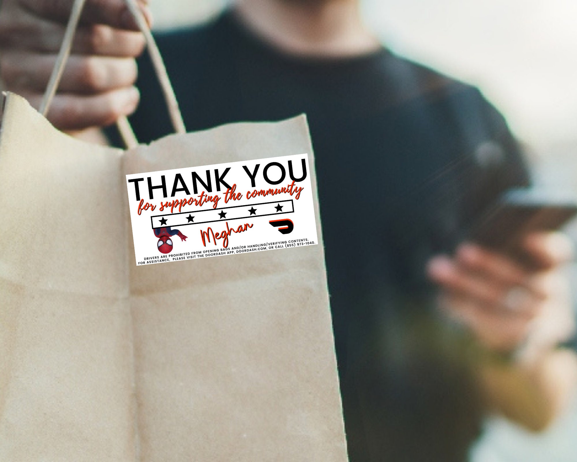 DoorDash Personalized Thank You Cards/Stickers Printable