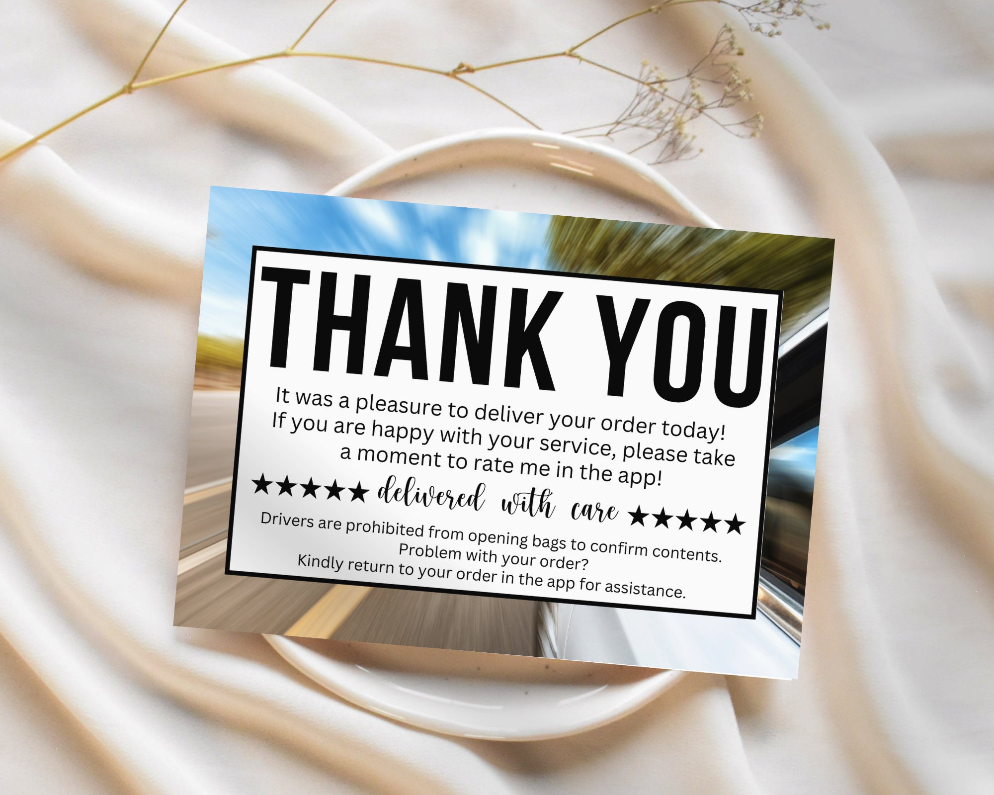 Doordash Thank You Cards, Printable Shopper Note, Fall Delivery Driver ...