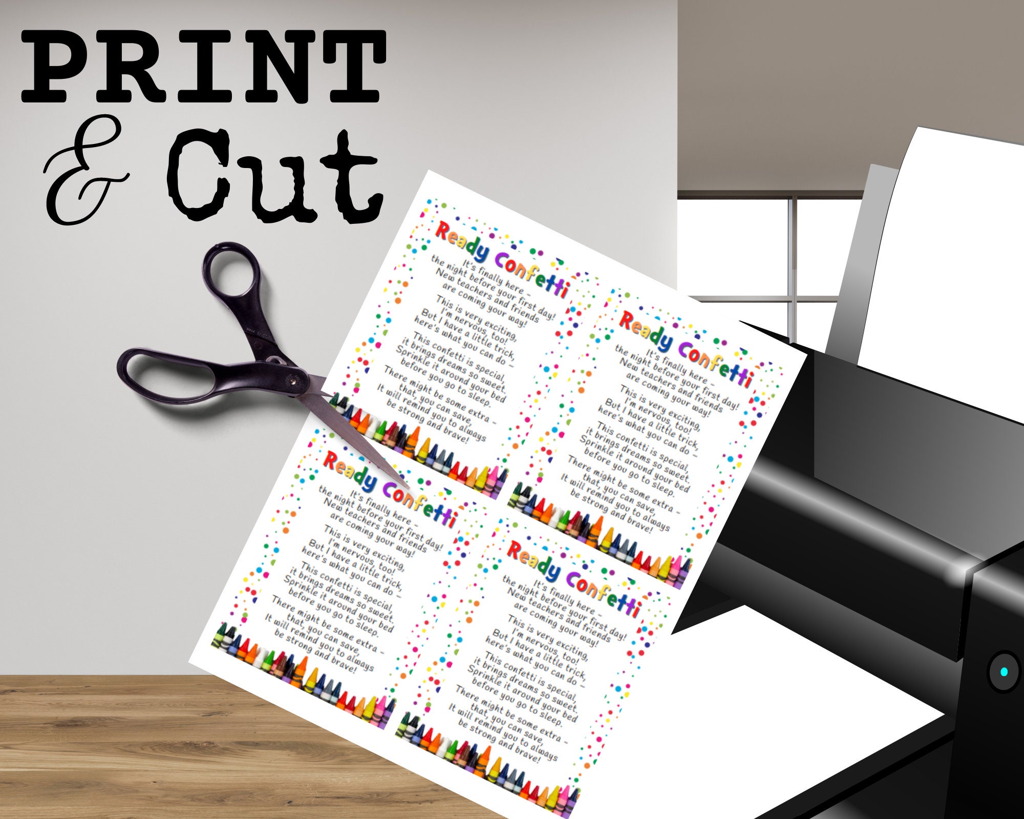 Back to School Ready Confetti, Printable Night Before First Day of School,  Digital Download, Back to School, 1st day of School Tradition