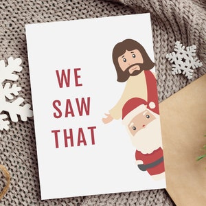 Cartolina di Natale divertente stampabile, cartolina di Natale con download istantaneo, cartolina di auguri divertente, regalo segreto di Babbo Natale, cartolina per la festa di Natale di un amico