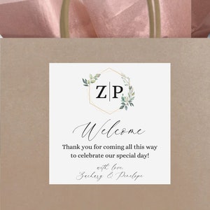 Wedding Welcome Bag Sticker, Hotel Welcome Bag for Wedding Guest Label, Personalized Welcome Bag Sticker, Custom Destination Wedding Sticker