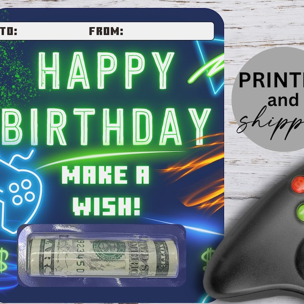 Video Game Gamer Birthday Money Card, Video Game Birthday Gift, Birthday Gift for Kids, Cash Gift Ideas for Teenager, Money Gift Holder