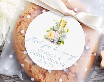 Bridal Brunch Stickers, Brunch and Bubbly Favor Labels, Champagne Bridal Shower Thank You Tags, Mimosa Bar Decorations, 2” Round Stickers