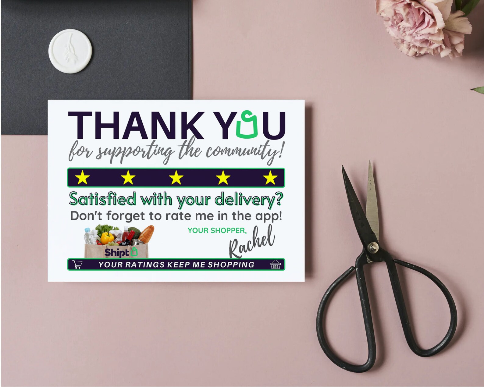 Shipt Thank You Notes Personalized Printable Instant | Etsy