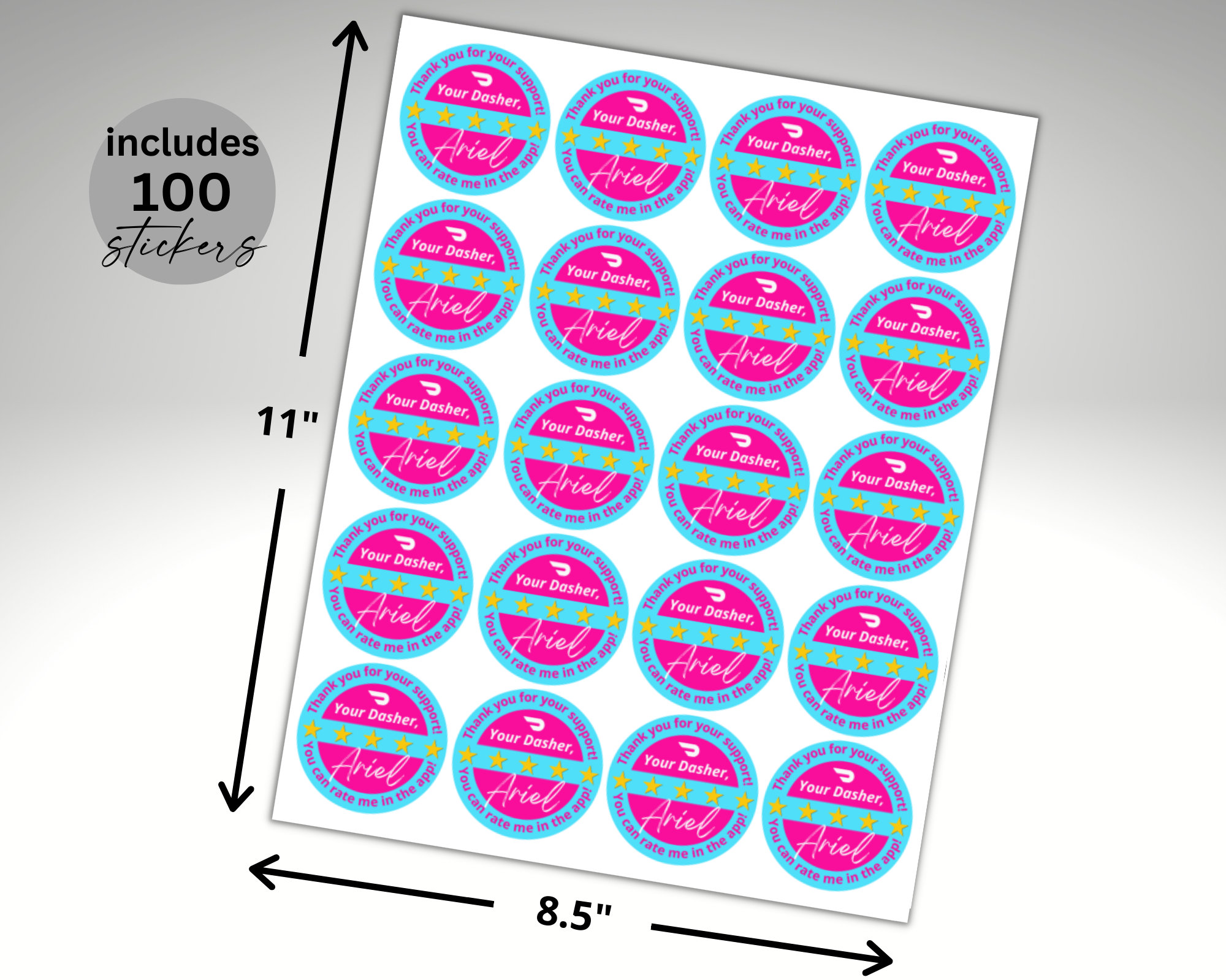 Doordash Thank You Stickers for Bags Doordash Driver Etsy