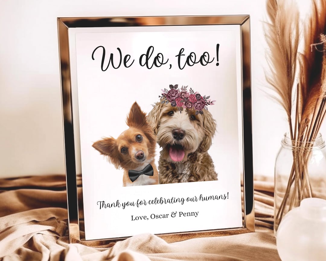 Signo de favor de boda para mascotas, barra abierta de perro