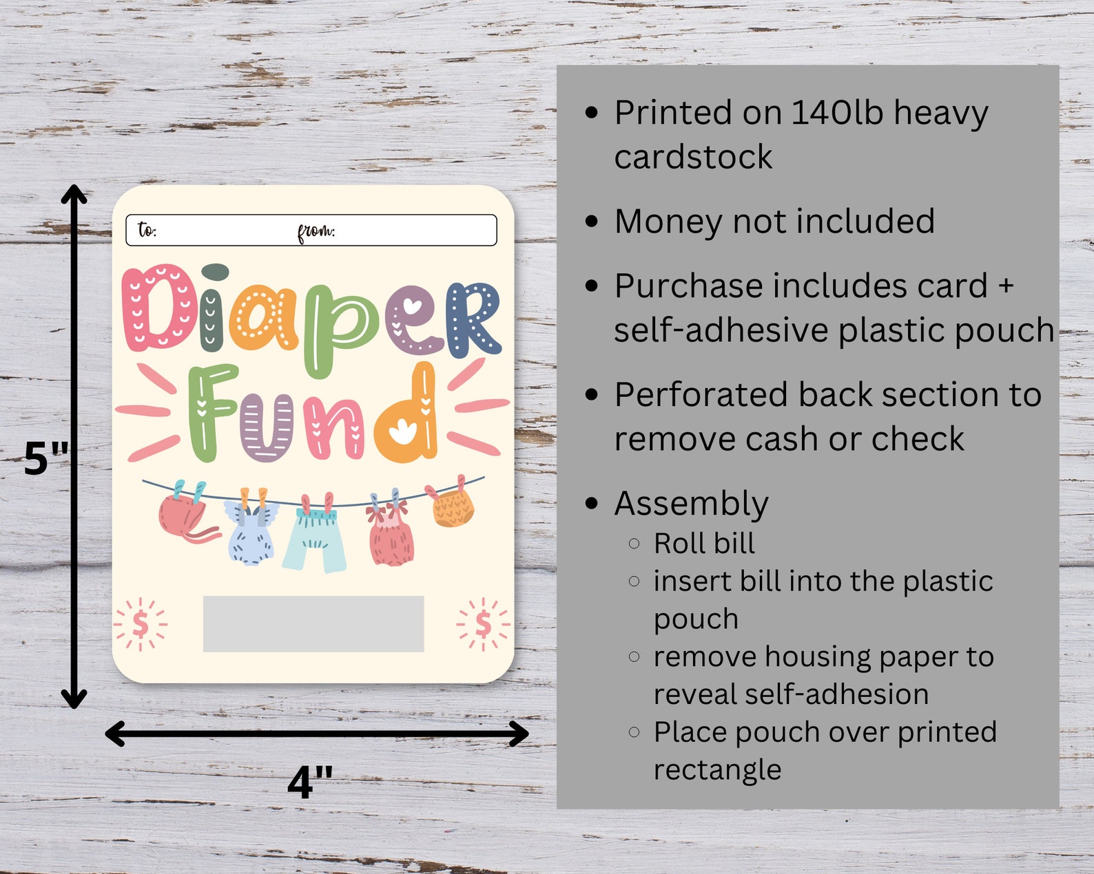 Baby Shower Money Card for Girl Cash Gift for Baby Shower Etsy