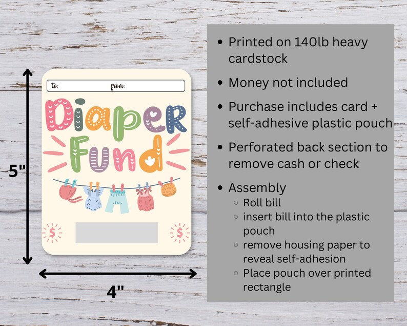 Baby Shower Money Card for Girl Cash Gift for Baby Shower Etsy