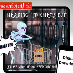 Shopper Halloween Animated Rating Text for Delivery Drivers, Personalized Digital Download