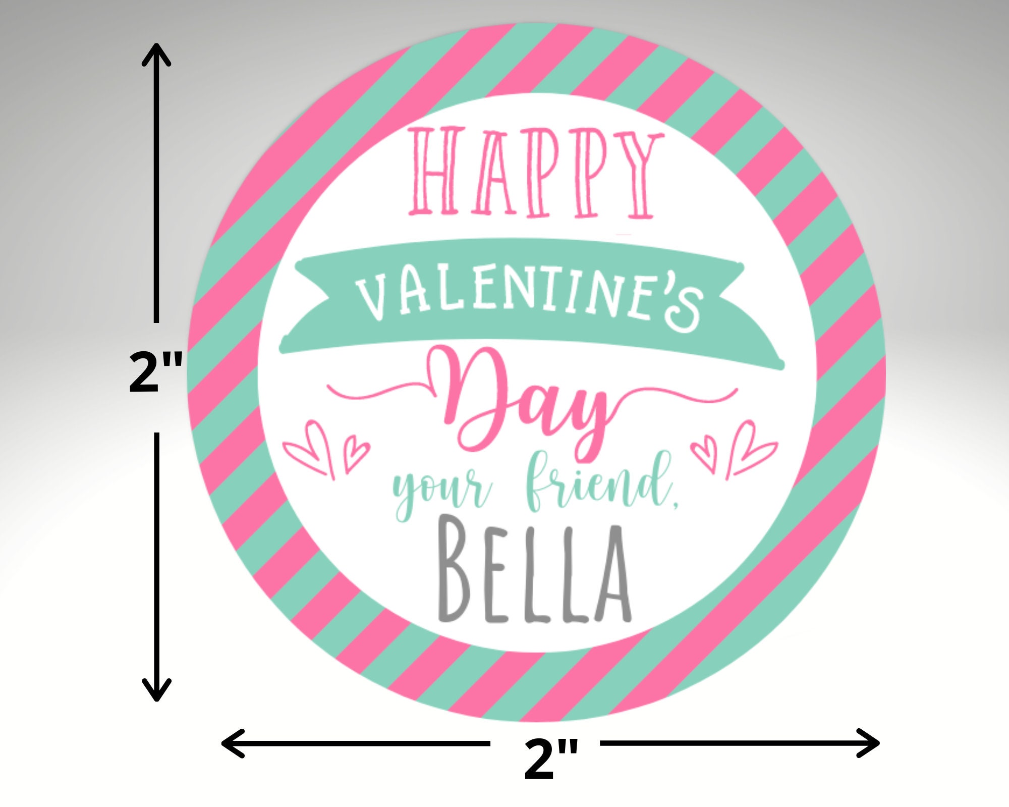 Cute Valentine's Day Labels Custom Classroom Valentines - Etsy