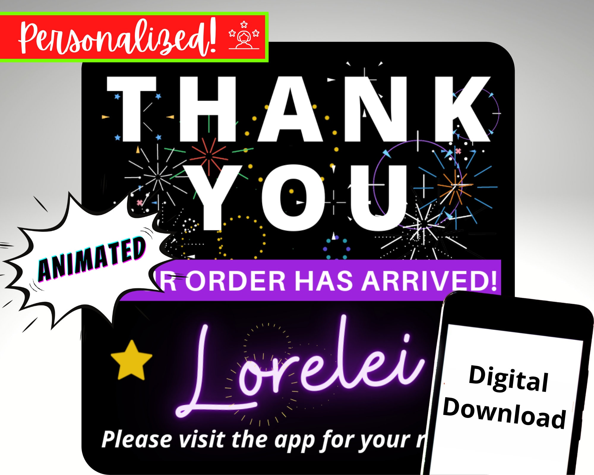 Buy Shopper Animated Rating Thank You Text for Delivery Drivers Online in  India - Etsy