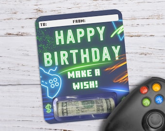 Video Game Gamer Birthday Money Card, Video Game Birthday Gift, Birthday Gift for Kids, Cash Gift Ideas for Teenager, Money Gift Holder