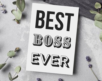 Afdrukbare grappige kaart voor baas, cadeau voor collega verjaardag, baas dagkaart afdrukbaar, verjaardagscadeau voor baas, digitale downloadkaart voor baas