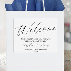 Welcome Bag Stickers Wedding, Hotel Welcome Bag Stickers Bulk, Destination Welcome Gift Bag Labels, Welcome Bag Tags, Guest Thank You Coming