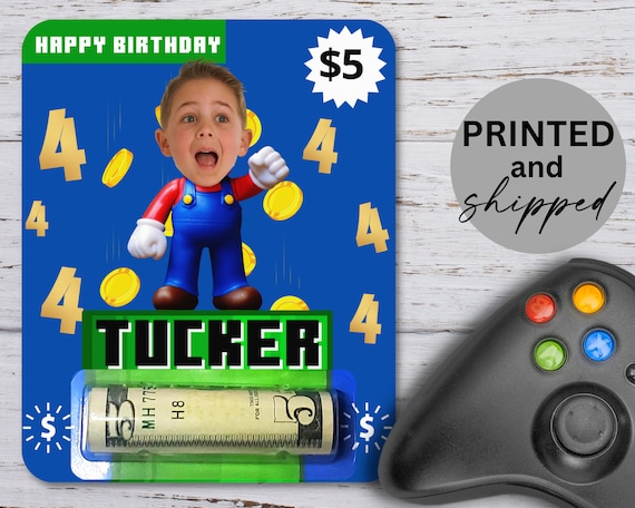 Tarjeta de dinero de cumpleaños, regalo de videojuego para niño