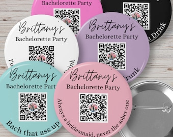 Buy the Bride a Drink QR pin, Venmo QR Code Bachelorette, Bachelorette Party Gifts, Bride to Be Button, Custom Bachelorette Badge Pin