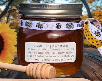 Honey Labels, Honey Warning Labels, Waterproof Honey Labels, Honey Labels for Jars, Crystallization Stickers, Small Honey Labels Stickers