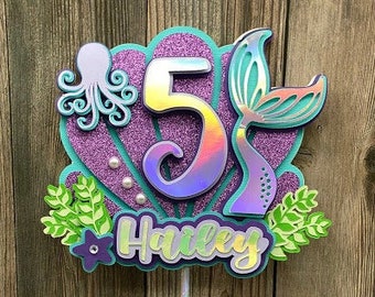 Mermaid Tail and Shell Cake Topper