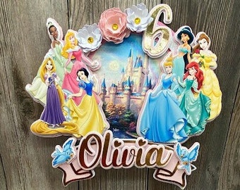 3D Princess Cake Topper: Birthday Party Decoration