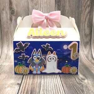 Blue Dog Halloween Favor Box: Autumn Candy Box
