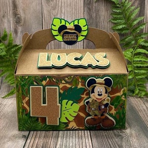 Mickey Mouse Safari Favor Boxes, Mickey Safari Gable Boxes