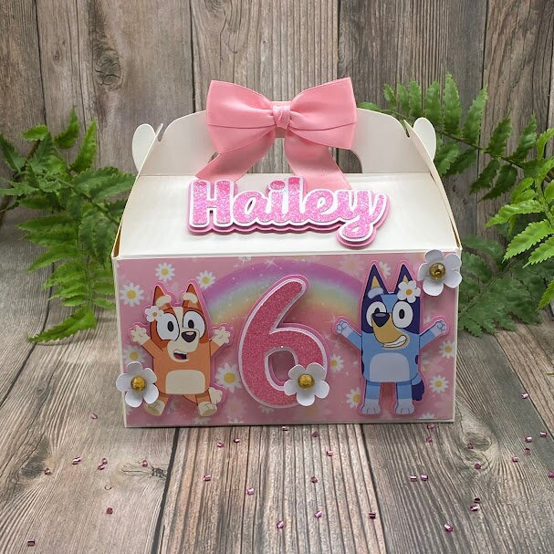 Blue Dog Flower Treat Boxes