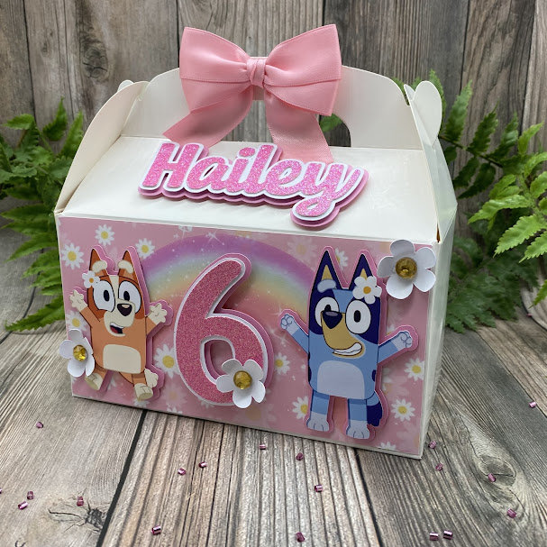 Blue Dog Flower Treat Boxes
