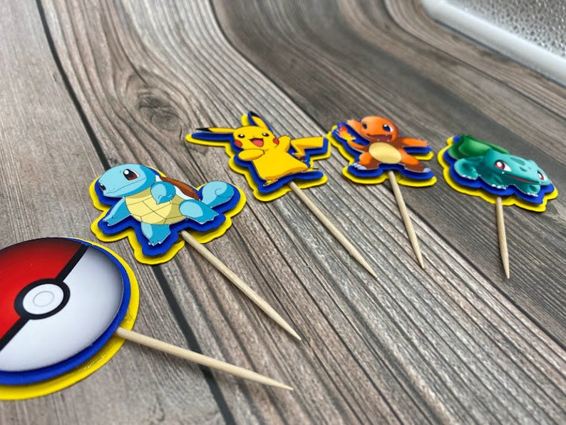 Pokémon Cupcake Toppers Etsy