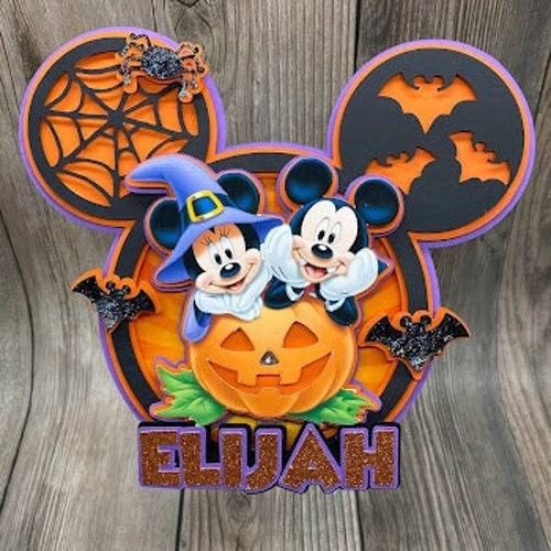Mickey and Minnie Halloween Birthday Banner Etsy