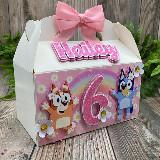 Blue Dog Flower Treat Boxes