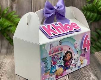 Dollhouse Gable Box, Custom Gable Box, Birthday Gable Box, Party Favors Birthday Gable Box, Gabby Gable box