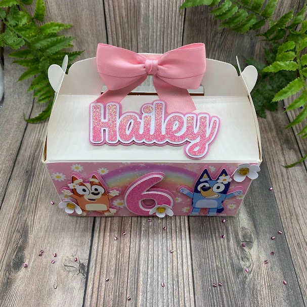 Blue Dog Flower Treat Boxes