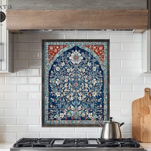 Arabic floral pattern tiles mural
