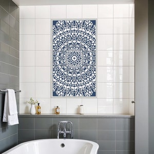 Mandala pattern tiles mural, bathroom decor tiles