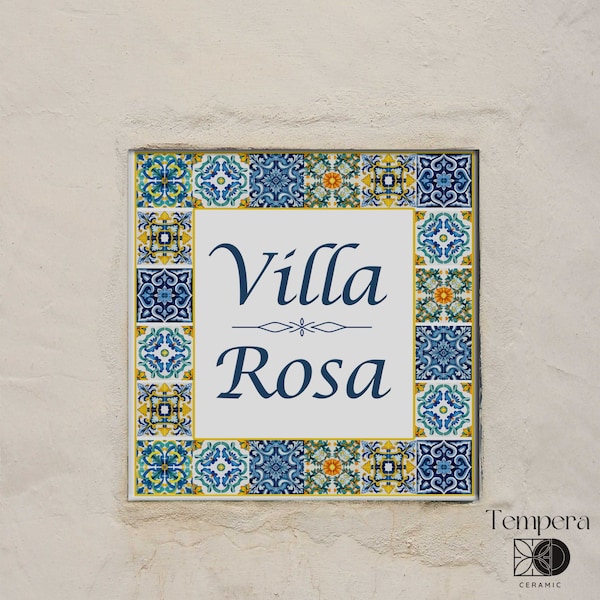 House name plaque, House name tile, Ceramic house name, Ornaments plaque