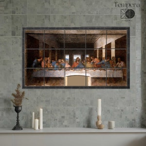 The Last Supper Tile Mural: Leonardo da Vinci, Marble & Ceramic Frames