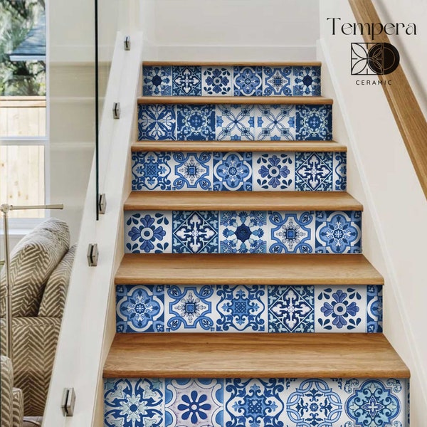 Staircase tiles, Mediterranean tiles, Pattern Mosaic set, Mediterranean Pattern