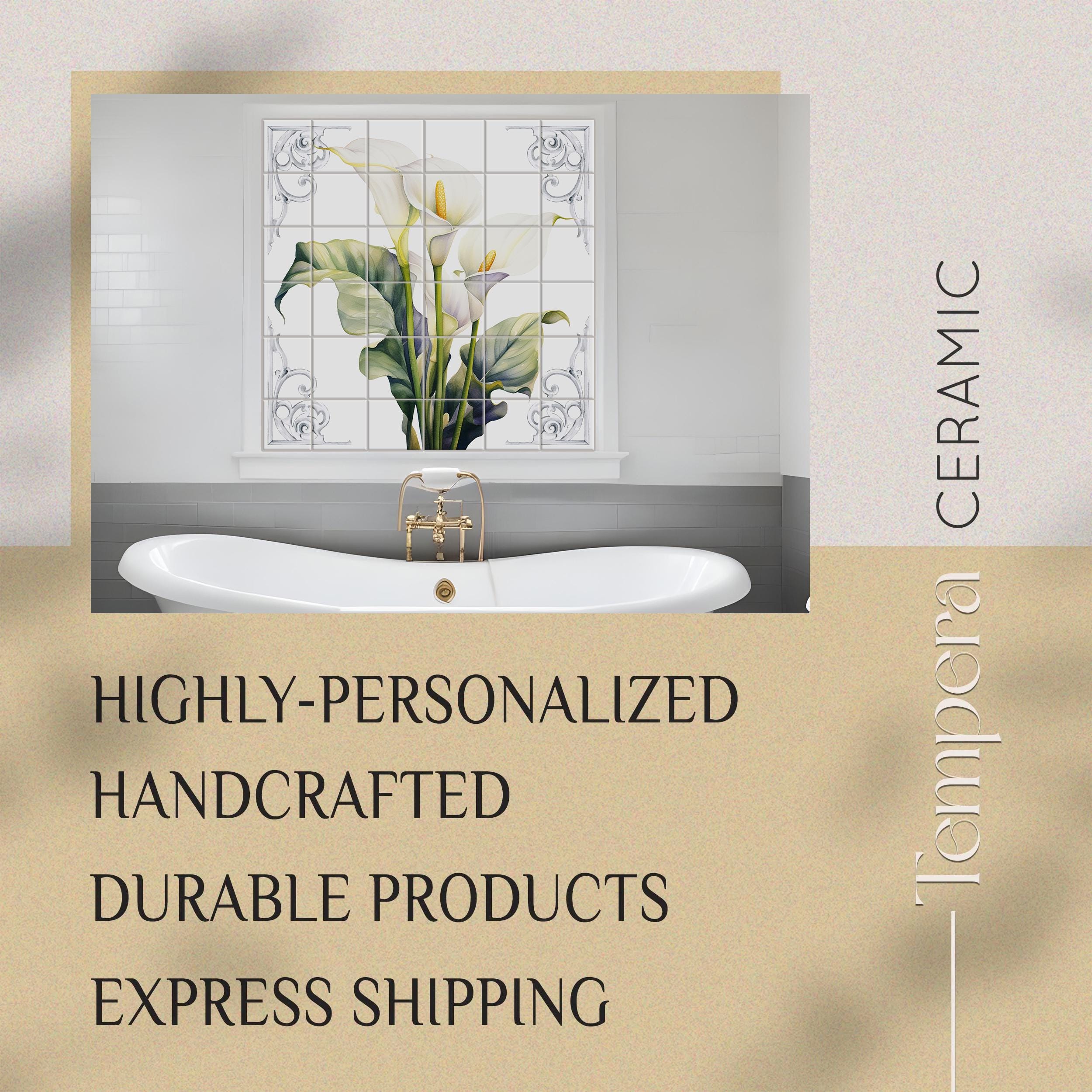 Calla Lily Ceramic Tile Mural for Bathroom Wall or Shower Niche - Etsy