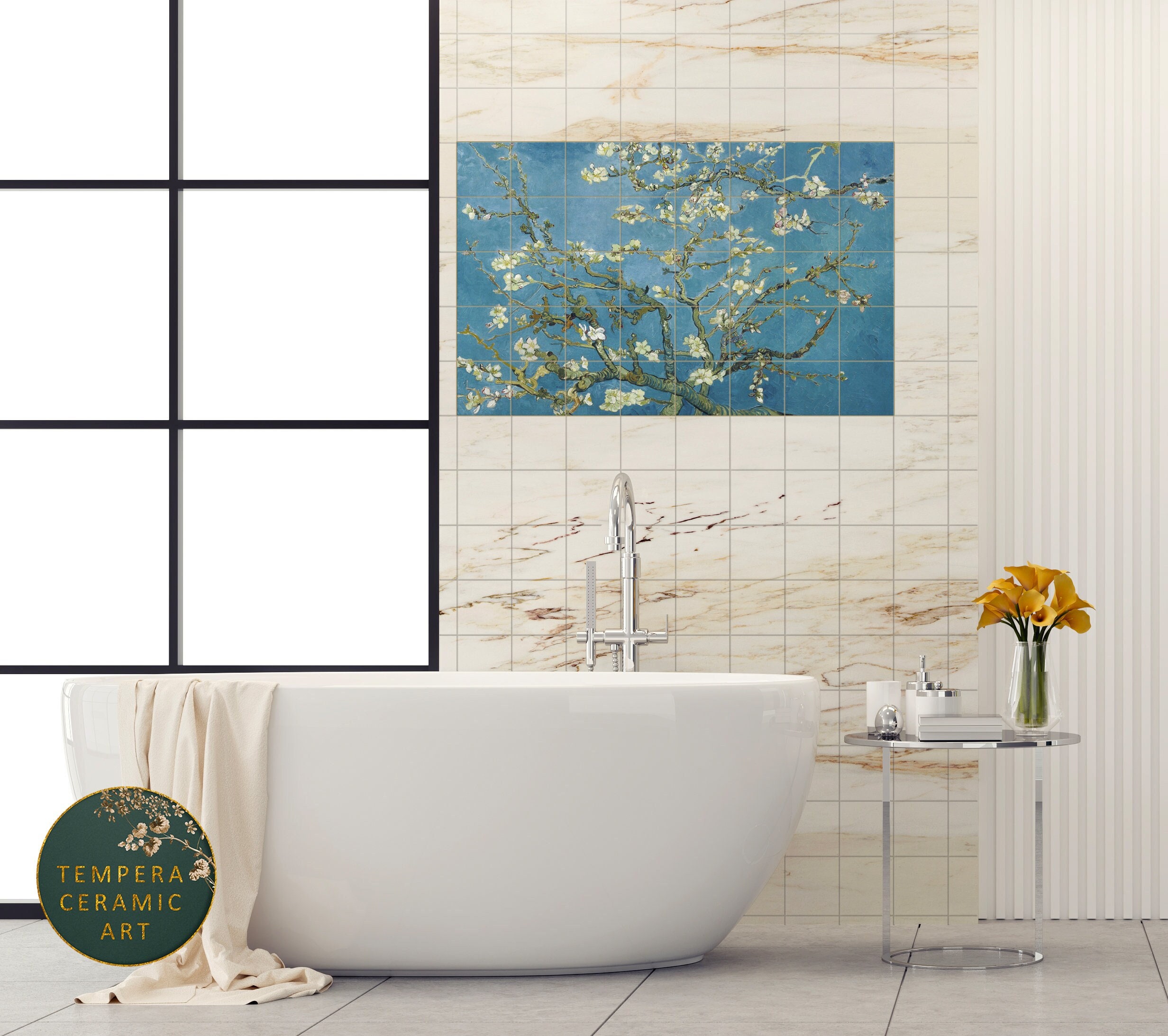 Luxury Tiles Decor, Van Gogh's Almond Blossom - Etsy