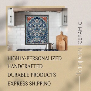 Arabic floral pattern tiles mural