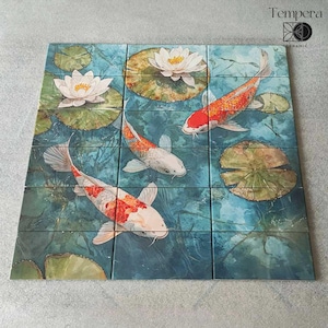 koi fish tiles mural